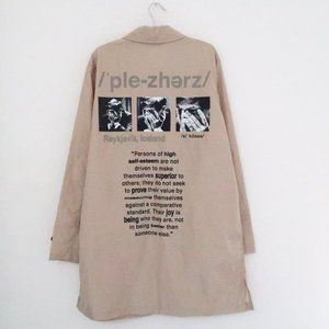 PLEASURES NOW mens graphic print trench coat